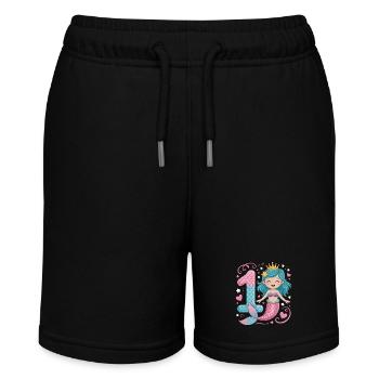 Mermaid 1st Birthday 1 Year - Stanley/Stella MINI BOLTER Organic Teen Jogging Shorts - black - Front