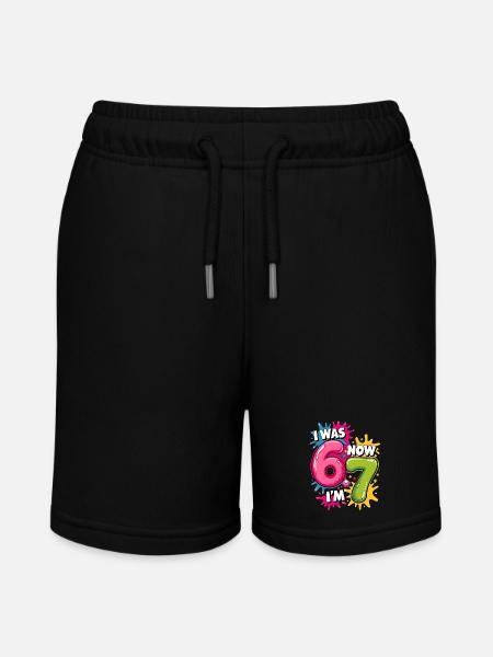 Jeg var 6 Nu er jeg 7 Fødselsdag 67 Meme 7 år gamle børn - Stanley/Stella MINI BOLTER økologiske joggingshorts til teenagere - sort