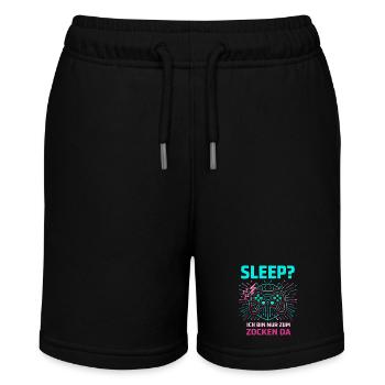 Zocken schlafen - Stanley/Stella Teenager Bio-Joggingshorts MINI BOLTER - Schwarz - Vorne