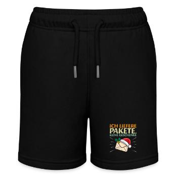 Briefträger LIEFERE PAKETE KEINE GESCHENKE - Stanley/Stella Teenager Bio-Joggingshorts MINI BOLTER - Schwarz - Vorne
