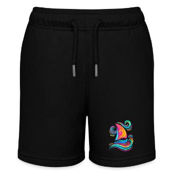 Segelboot - Stanley/Stella Teenager Bio-Joggingshorts MINI BOLTER - Schwarz - Vorne