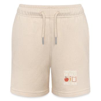 Funny Secretary Saying Don't Make Rules File Them - Stanley/Stella MINI BOLTER Organic Teen Jogging Shorts - soft Ecru - Front