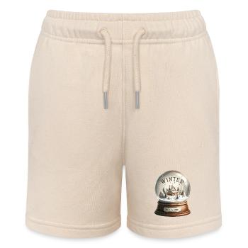 Winterzauber Schneekugel-Dorf - Stanley/Stella Teenager Bio-Joggingshorts MINI BOLTER - Natur - Vorne