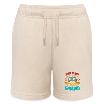 Just A Boy Who Loves Pizza And Gaming - Stanley/Stella MINI BOLTER Organic Teen Jogging Shorts - soft Ecru - Front