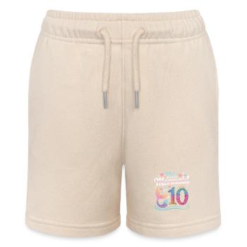 Mermaid 10th Birthday 10 Years - Stanley/Stella MINI BOLTER Organic Teen Jogging Shorts - soft Ecru - Front
