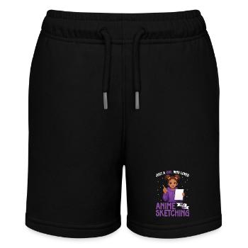 Nur Ein Mädchen, Das Anime Liebt Und Afro Zeichnet - Stanley/Stella Teenager Bio-Joggingshorts MINI BOLTER - Schwarz - Vorne