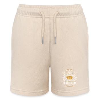 56. Geburtstag - Stanley/Stella Teenager Bio-Joggingshorts MINI BOLTER - Natur - Vorne
