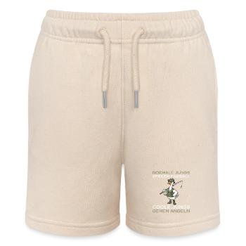 Angler Gans Coole Jungs gehen Angeln - Stanley/Stella Teenager Bio-Joggingshorts MINI BOLTER - Natur - Vorne