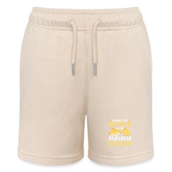 Das Leben ist besser mit Küken Süß - Stanley/Stella Teenager Bio-Joggingshorts MINI BOLTER - Natur - Vorne