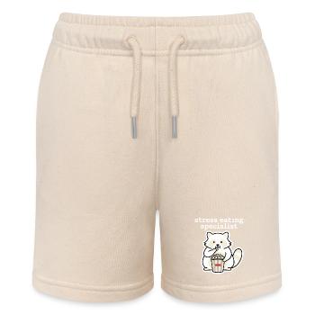 Stress Eating Specialist Raccoon - Stanley/Stella MINI BOLTER Organic Teen Jogging Shorts - soft Ecru - Front