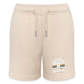 Als Gott mich schuf grinste er – Pride Humor - Stanley/Stella Teenager Bio-Joggingshorts MINI BOLTER - Natur - Vorne
