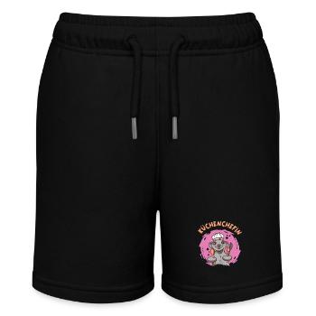 Küchenchefin Köchin Hobbyköchin Kochen - Stanley/Stella Teenager Bio-Joggingshorts MINI BOLTER - Schwarz - Vorne