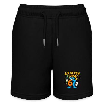 Six Seven 67 Science Humor Nerd Gift Idea - Stanley/Stella MINI BOLTER Organic Teen Jogging Shorts - black - Front
