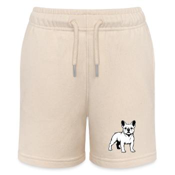 Französische Bulldogge stehende Portrait - Stanley/Stella Teenager Bio-Joggingshorts MINI BOLTER - Natur - Vorne