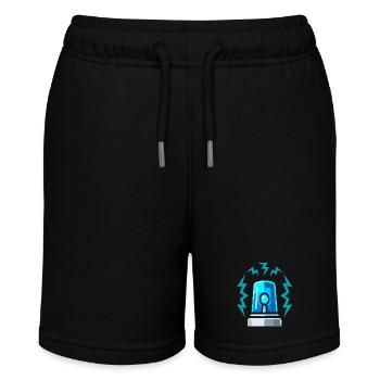 Blue Light Siren Alarm Illustration - Stanley/Stella MINI BOLTER Organic Teen Jogging Shorts - black - Front
