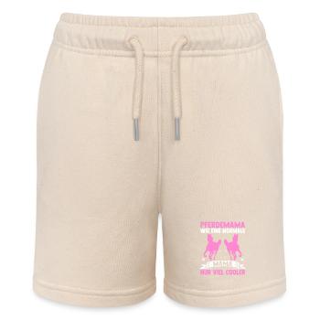 Reiten Mama Mutter Pferdeliebhaber Reiterhof Pferd - Stanley/Stella Teenager Bio-Joggingshorts MINI BOLTER - Natur - Vorne