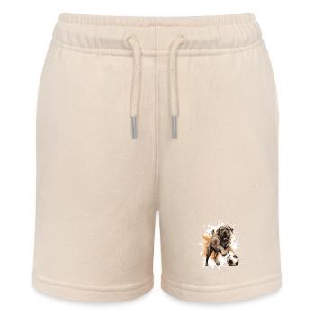 Mastiff Hund Fussball Team - Stanley/Stella Teenager Bio-Joggingshorts MINI BOLTER - Natur - Vorne