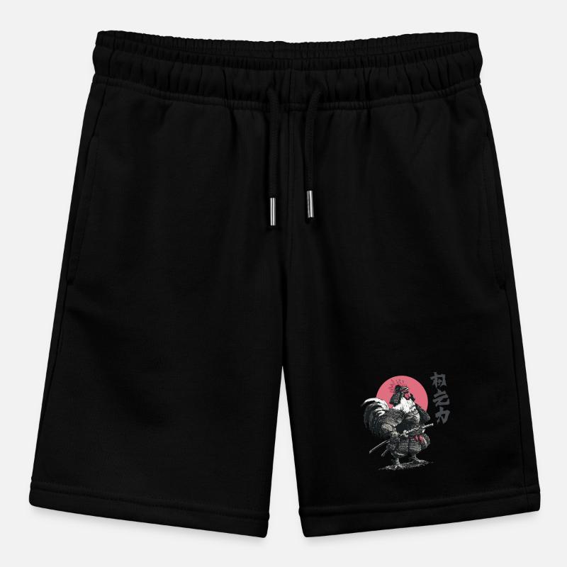 Rooster Samurai Armor Print Stanley/Stella MINI BOLTER Organic Teen Jogging Shorts