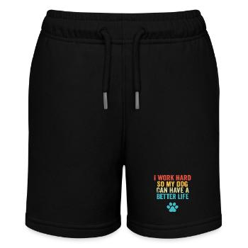 Dog Lover Hustle Tee - Stanley/Stella MINI BOLTER Organic Teen Jogging Shorts - black - Front
