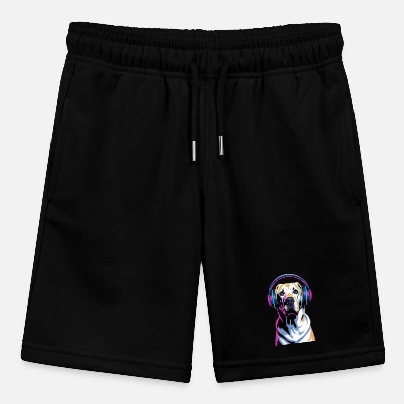  Labrador mit Kopfhörern Stanley/Stella Teenager Bio-Joggingshorts MINI BOLTER