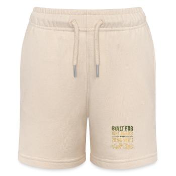Built for Dirt Roads & Zero WiFi Anti-Consumerism - Stanley/Stella MINI BOLTER Organic Teen Jogging Shorts - soft Ecru - Front