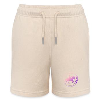 Voltigieren Mühle: Volti Pferdesport Pflichtübung - Stanley/Stella Teenager Bio-Joggingshorts MINI BOLTER - Natur - Vorne