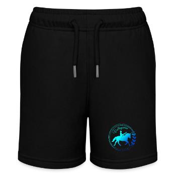 Voltigieren Mühle: Volti Pferdesport Pflichtübung - Stanley/Stella Teenager Bio-Joggingshorts MINI BOLTER - Schwarz - Vorne
