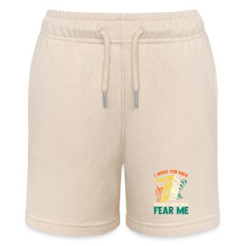 Funny Raccoon Dad Came Back With Milk Trash Panda - Stanley/Stella Teenager Bio-Joggingshorts MINI BOLTER - Natur - Vorne