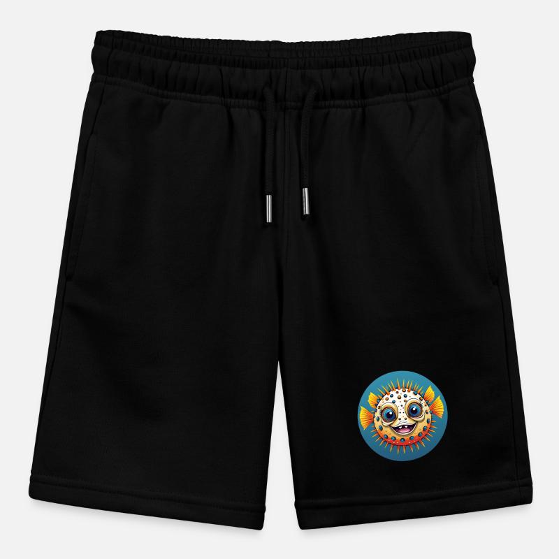 Cheerful laughing colorful puffer fish Stanley/Stella MINI BOLTER Organic Teen Jogging Shorts
