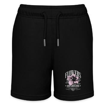 Hibiskusblüte Hibiskus Blume - Stanley/Stella Teenager Bio-Joggingshorts MINI BOLTER - Schwarz - Vorne