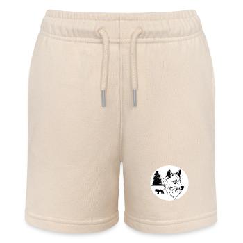 Nordischer Wolf mit Tanne - Stanley/Stella Teenager Bio-Joggingshorts MINI BOLTER - Natur - Vorne