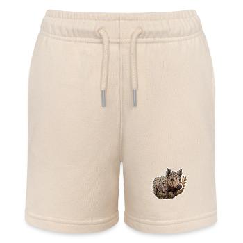 Wildschwein auf einem Feld - Stanley/Stella Teenager Bio-Joggingshorts MINI BOLTER - Natur - Vorne