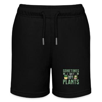 Sometimes I Wet My Plants Gardening Botanical - Stanley/Stella MINI BOLTER Organic Teen Jogging Shorts - black - Front