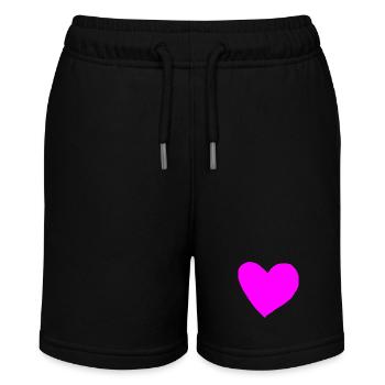 Herz pink rosa Geschenkidee - Stanley/Stella Teenager Bio-Joggingshorts MINI BOLTER - Schwarz - Vorne