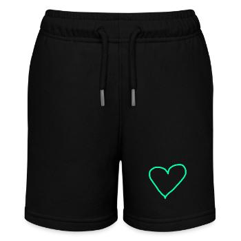 Idée cadeau coeur turquoise Turquoise vert bleu amour - Short bio MINI BOLTER Stanley/Stella Ado - noir - Devant