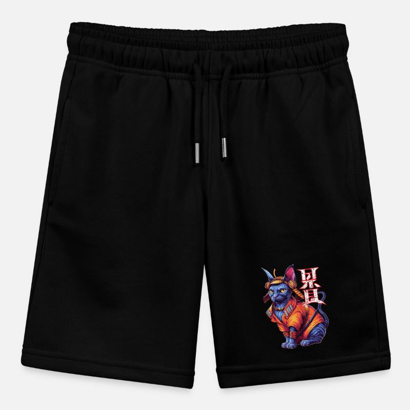 Samurai-Katze - Ninja-Kätzchen Stanley/Stella Teenager Bio-Joggingshorts MINI BOLTER
