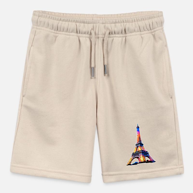Eiffel Tower #3 Stanley/Stella MINI BOLTER Organic Teen Jogging Shorts