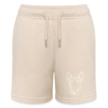 Bull Terrier Head - Stanley/Stella MINI BOLTER Organic Teen Jogging Shorts - soft Ecru - Front