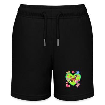 Fuchs Füchse Retro Kinder Waldtiere - Stanley/Stella Teenager Bio-Joggingshorts MINI BOLTER - Schwarz - Vorne