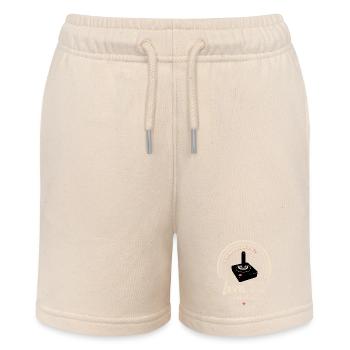 Design-Abzeichen Level 50 Retro-Konsole - Stanley/Stella Teenager Bio-Joggingshorts MINI BOLTER - Natur - Vorne