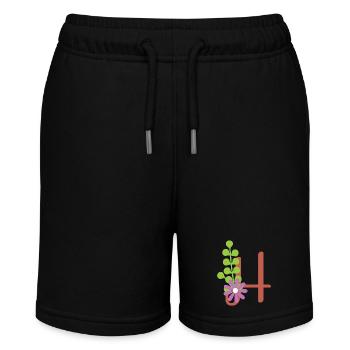Elegant letter 'H' with flowers - Stanley/Stella MINI BOLTER Organic Teen Jogging Shorts - black - Front