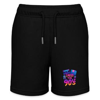 Ich vermisse die 90er – Neon-Retro-Nostalgie - Stanley/Stella Teenager Bio-Joggingshorts MINI BOLTER - Schwarz - Vorne