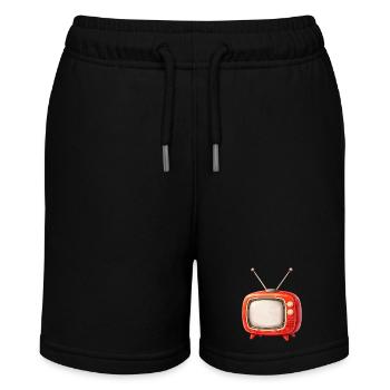 Retro TV Illustration - Stanley/Stella MINI BOLTER Organic Teen Jogging Shorts - black - Front