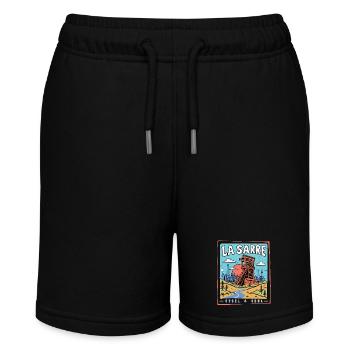 Saarland - La Sarre Stahl & Seele - Stanley/Stella Teenager Bio-Joggingshorts MINI BOLTER - Schwarz - Vorne