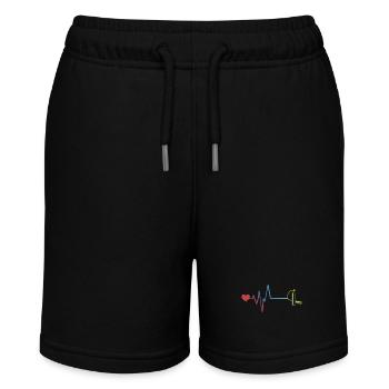 Fire extinguisher pulse heartbeat fire brigade - Stanley/Stella MINI BOLTER Organic Teen Jogging Shorts - black - Front