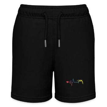 Drill pulse heartbeat - Stanley/Stella MINI BOLTER Organic Teen Jogging Shorts - black - Front