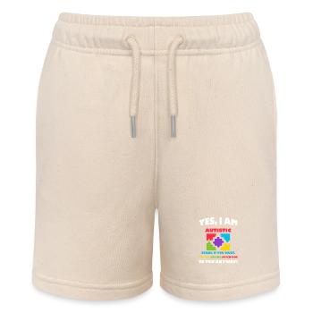 Autistic Autism Awareness - Stanley/Stella MINI BOLTER Organic Teen Jogging Shorts - soft Ecru - Front