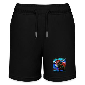 Bulle Porträt Taurus - Stanley/Stella Teenager Bio-Joggingshorts MINI BOLTER - Schwarz - Vorne