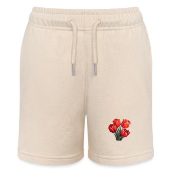 Tulips Four Flowers Red - Stanley/Stella MINI BOLTER Organic Teen Jogging Shorts - soft Ecru - Front