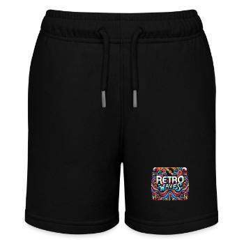 Retro Waves Aesthetic - Stanley/Stella MINI BOLTER Organic Teen Jogging Shorts - black - Front